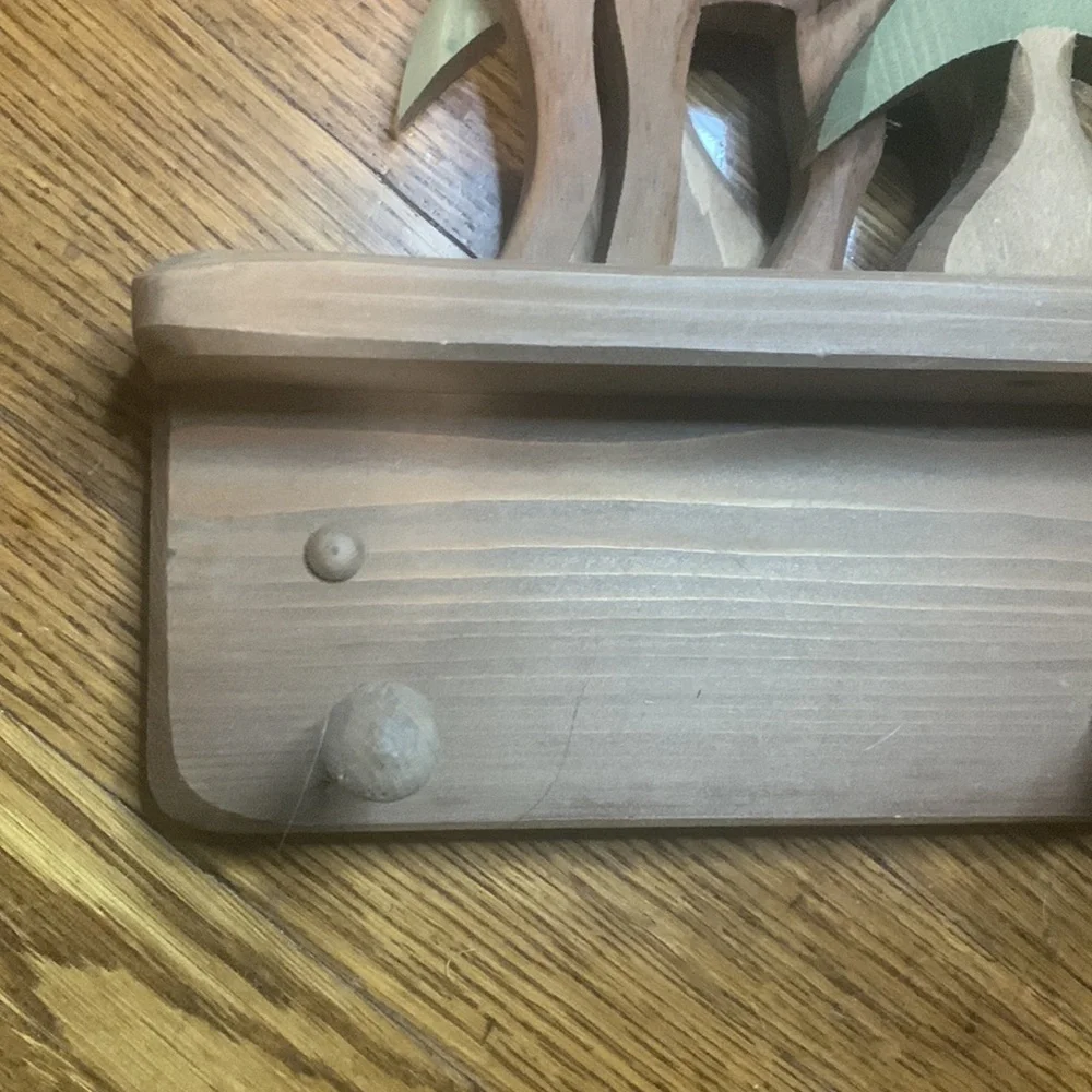 Hand crafted Moose Pine Tree Rustic Cabin Hooks Hanger